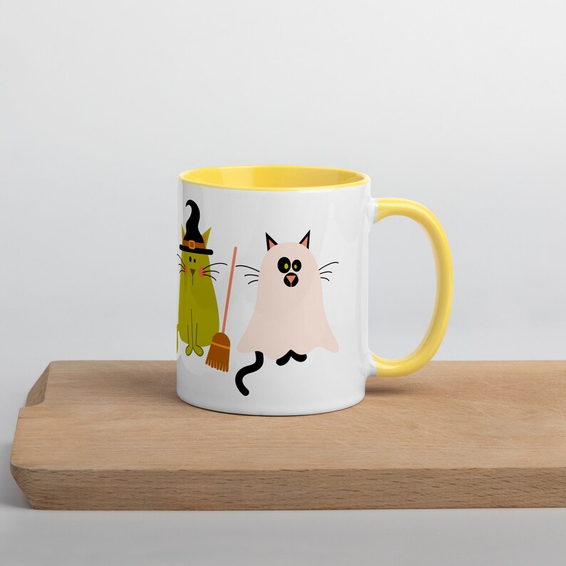 Halloween Cat Mug, Funny Spooky Cat Coffee Cup, Cute Kitty Cat Lover Costume Mug, Gift for Cat Mom