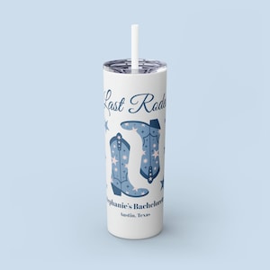 Last Rodeo Bachelorette Gifts, Cowgirl Bach Party, Personalized Skinny Tumbler with Straw, Coastal Cowgirl Boots, Bridesmaid Proposal Gift