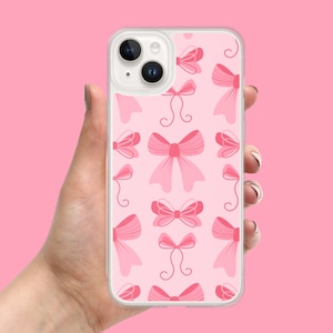 Bow Phone Case, Coquette Phone Case, Pink Phone Case, Bow iPhone Case, Pink Bows Phonecase, Soft Girl Case, Preppy Aesthetic Phone Case