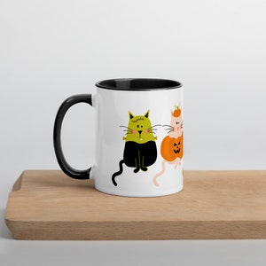 Halloween Cat Mug, Funny Spooky Cat Coffee Cup, Cute Kitty Cat Lover Costume Mug, Gift for Cat Mom