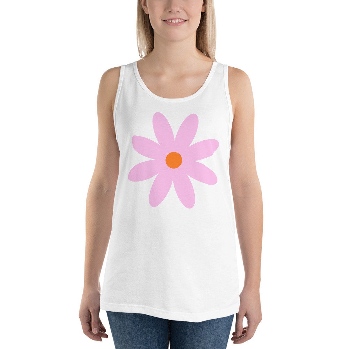 Purple Flower Women's Tank Top Cute Simple Spring Summer - Etsy UK