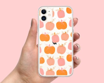Pumpkin Pattern iPhone Case: Pink & Orange Fall Design