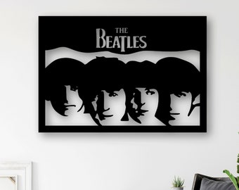 Pobierz wektor cyfrowy The Beatles, wycinany laserowo CNC, pliki SVG, DXF, PDF, CDR, Patriotyczna naklejka ścienna, grawerowanie, szablon sylwetki routera