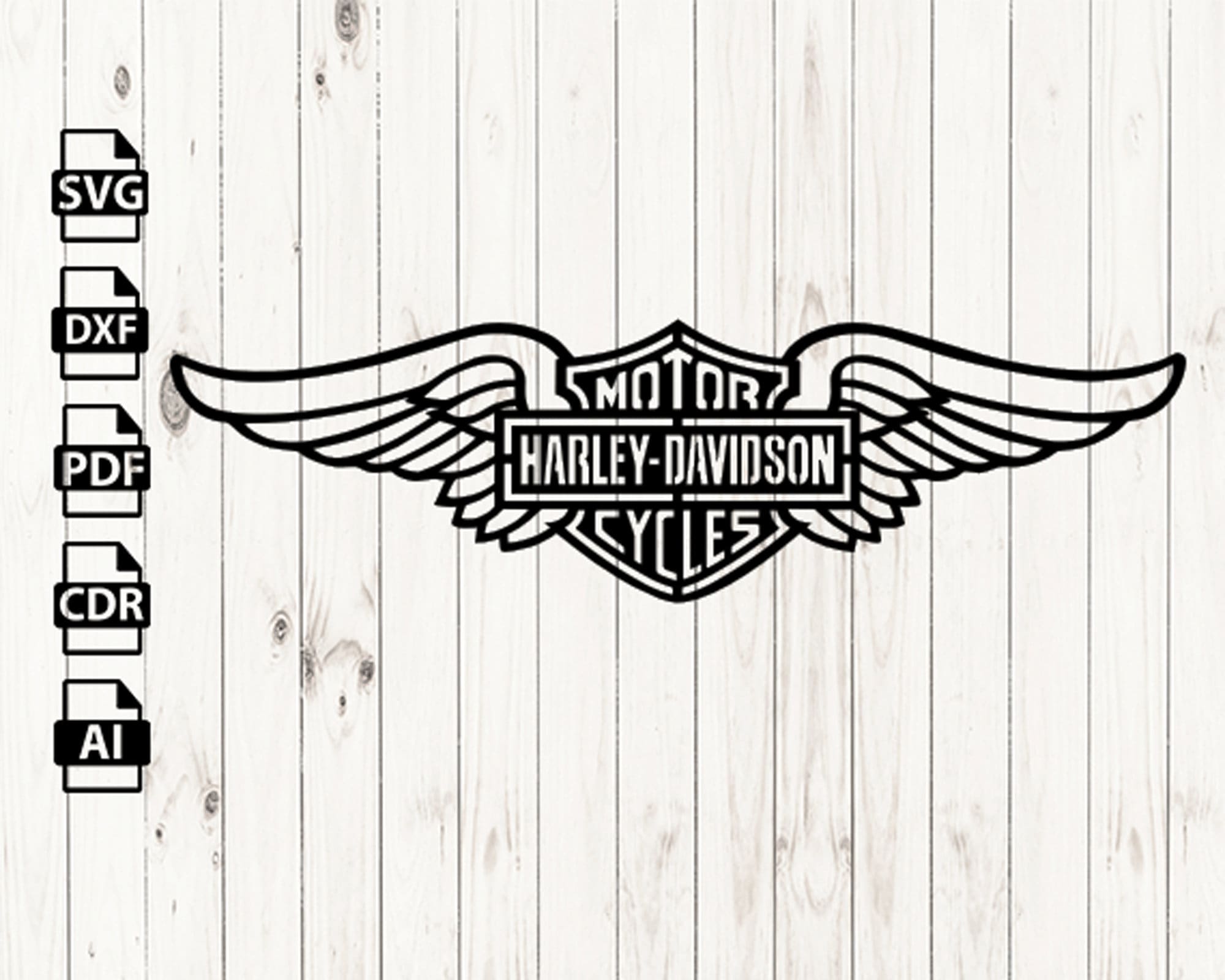 Harley Davidson Digital Vector Download Laser Cnc Cut Svg Dxf Etsy UK