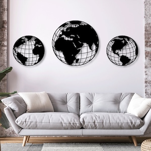 Globus, Welt, Weltkarte Digital Vector Download Laser Cnc Cut svg dxf pdf eps dateien Wandsticker Gravur Aufkleber Silhouette Template