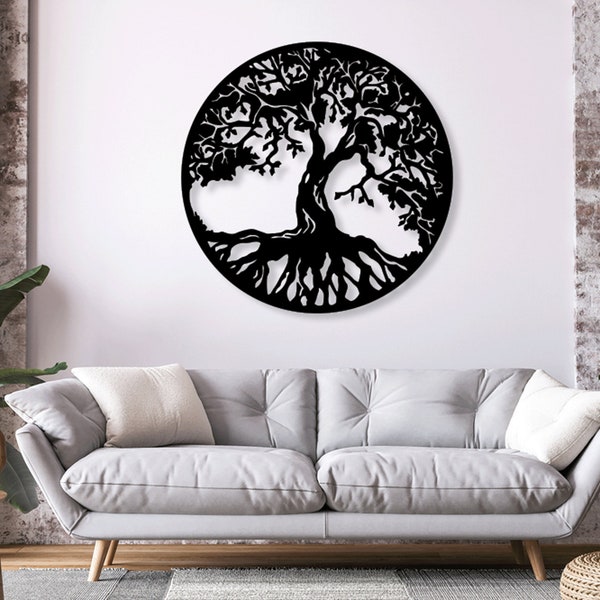 Tree of life Digital Vector Download Laser Cnc Cut svg dxf pdf eps ai cdr files wall sticker engraving decal silhouette template router