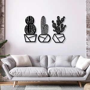 Cactus, suculento Digital Vector Download Laser Cnc Cut svg dxf pdf eps ai cdr files wall sticker engraving decal silhouette template router