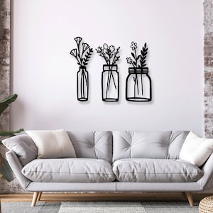 Vase Blumen Digital Vector Download Laser Cnc Cut svg dxf pdf eps ai cdr Dateien Wandsticker Gravur Aufkleber Silhouette Template