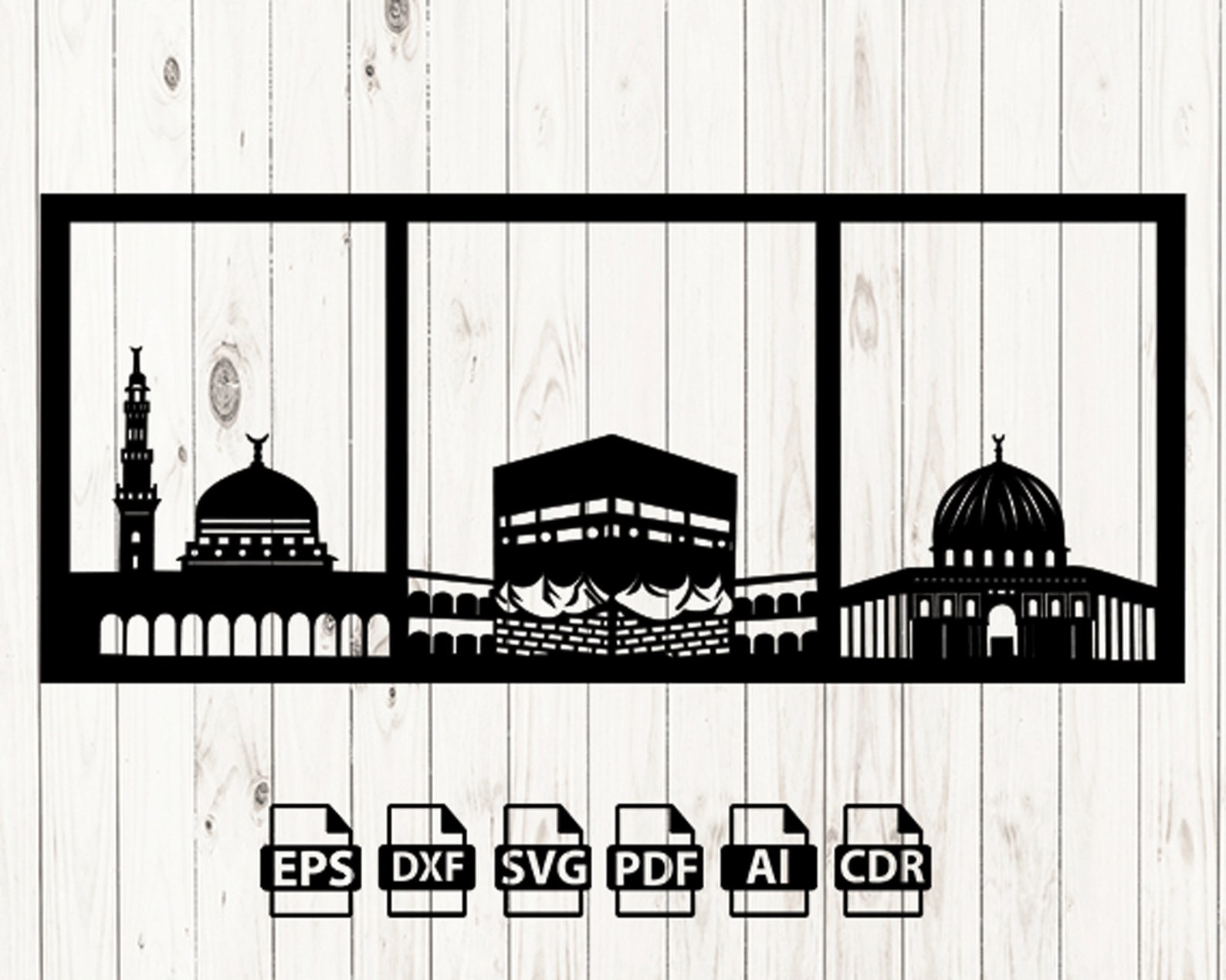 Kâbe, Muslim, Religion, Islamic Vector Download Laser Cnc Cut Svg Dxf ...