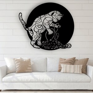 Cat, kitten Digital Vector Download Laser Cnc Cut svg dxf pdf cdr files Patriotic wall sticker engraving decal silhouette template router