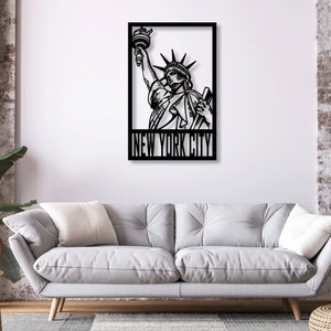 Liberties, new york city Vector Download Laser Cnc Cut svg dxf pdf eps ai cdr files wall sticker engraving decal silhouette template router