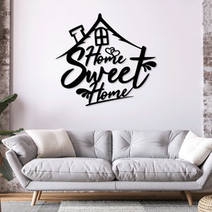 Home sweet home Digital Vector Download Laser Cnc Cut svg dxf pdf eps ai cdr Dateien Wandsticker Gravur Aufkleber Silhouette Template