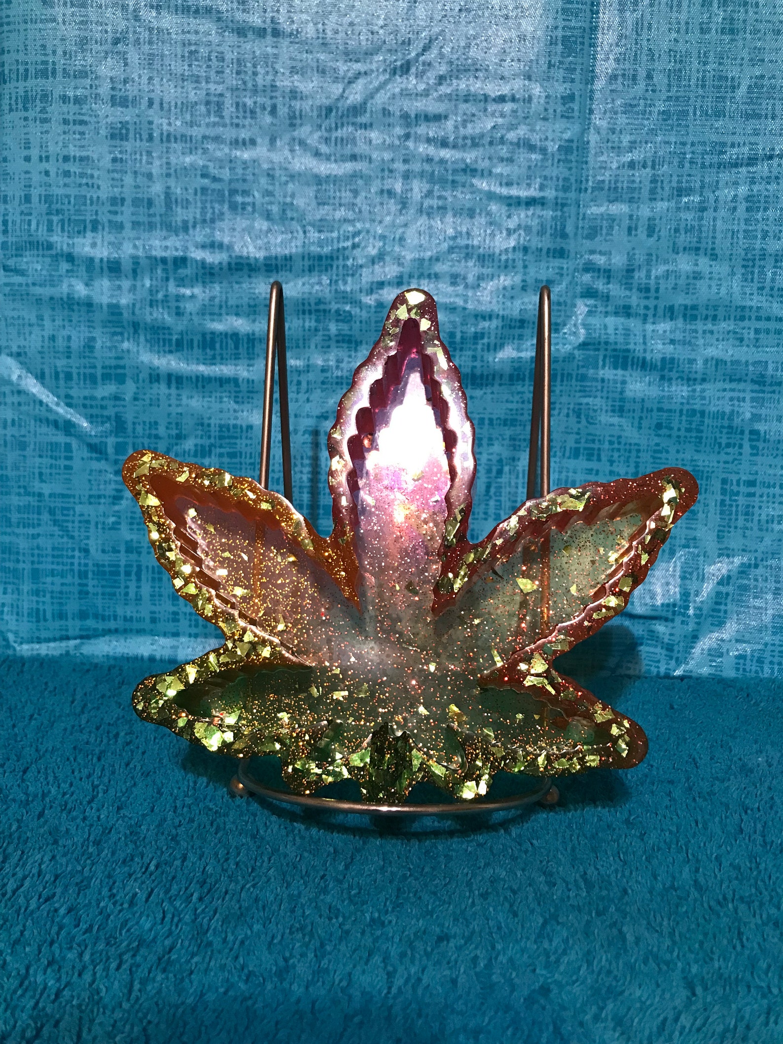 Custom Resin Handmade Weed plant Ashtray New Red Yellow Green Etsy