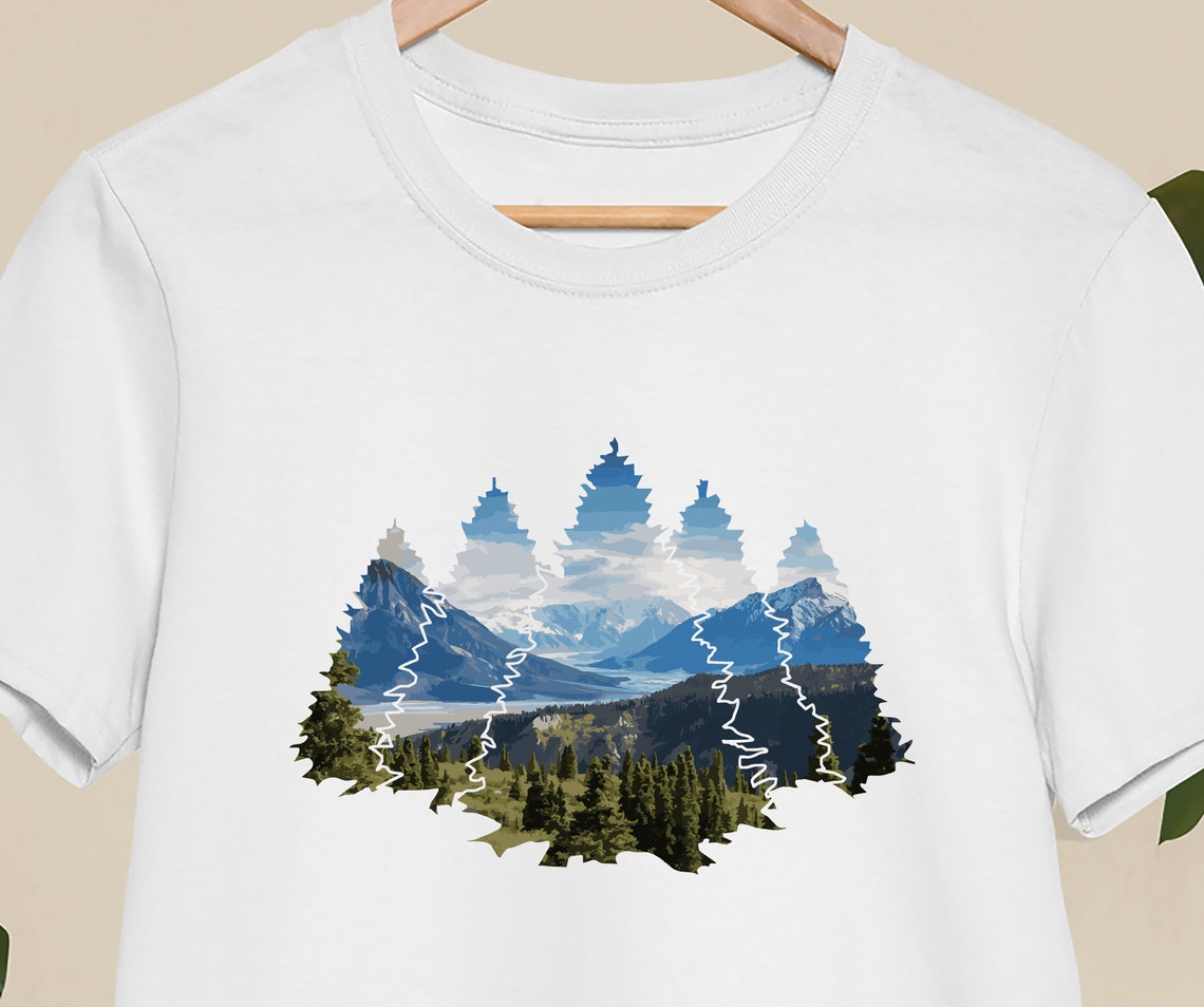 Trees t shirt Men's Tshirt Nature shirt Hiking shirt Etsy