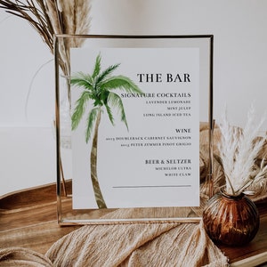 Bar Menu Sign - Palm Tree