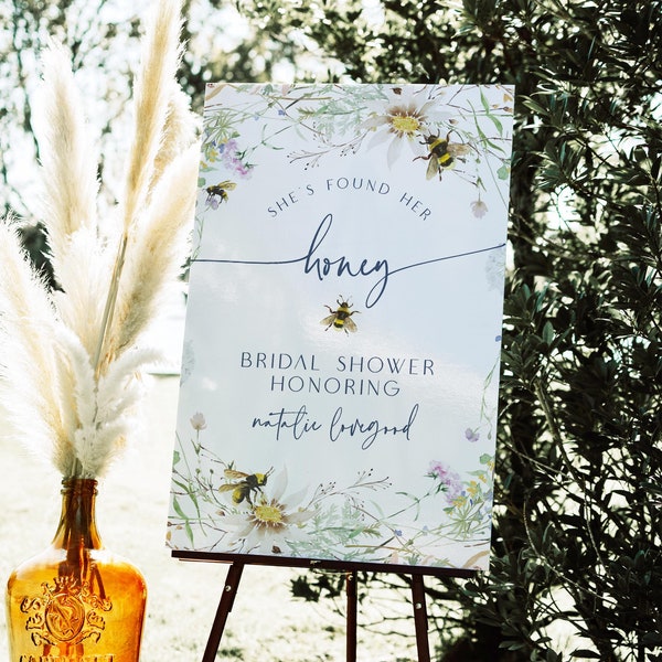 Welcome Sign - Bridal Shower Wildflowers / Honey