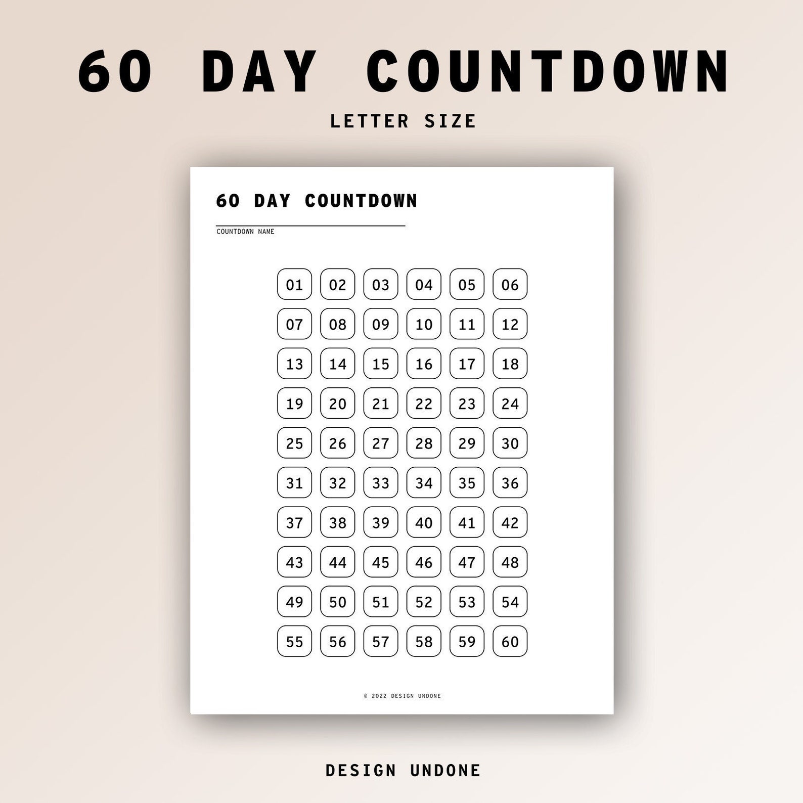 60 Day Countdown Habit Tracker Printable Letter sized Etsy Ireland 60 Day Countdown Habit Tracker Printable Letter sized Etsy Ireland