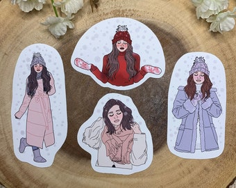 Snow Girls Die Cut Stickers - A Girl Named Gigi Collection 2021 | Comes in a 4 Pack, 8 Pack, or 12 Pack