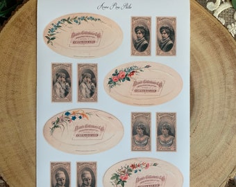 Vintage Ephemera Designs | Sticker Sheet