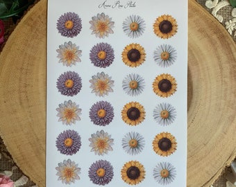 Vintage Flowers | Sunflowers, Daises, etc. | Sticker Sheet