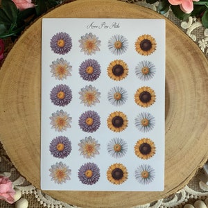 Vintage Flowers | Sunflowers, Daises, etc. | Sticker Sheet