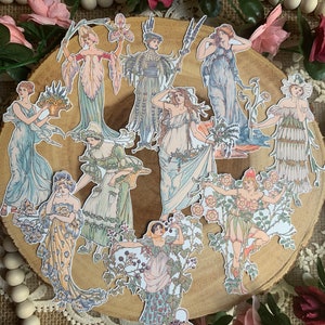 Vintage Damen Die Cut Aufkleber | 10 verschiedene Illustrationen
