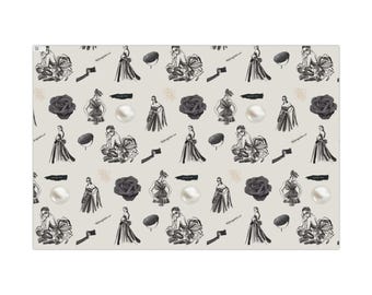 B&W Fashion Themed on Bone Gift Wrapping Paper