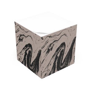 Black and Brown Marble Note Cube - Etsy