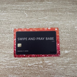 Swipe & Pray Decoration Small Rectangle Sticker NOT for card