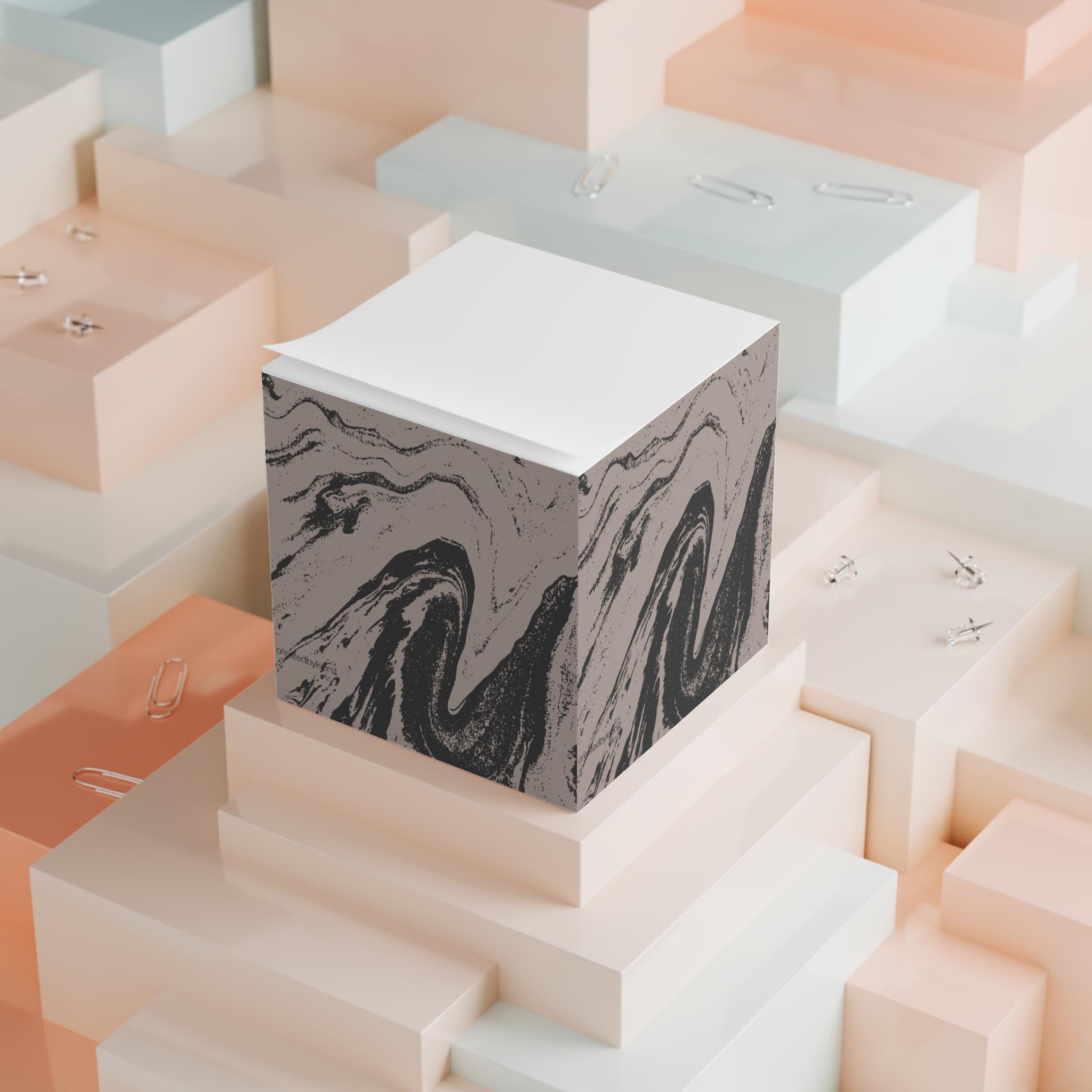 Black and Brown Marble Note Cube - Etsy
