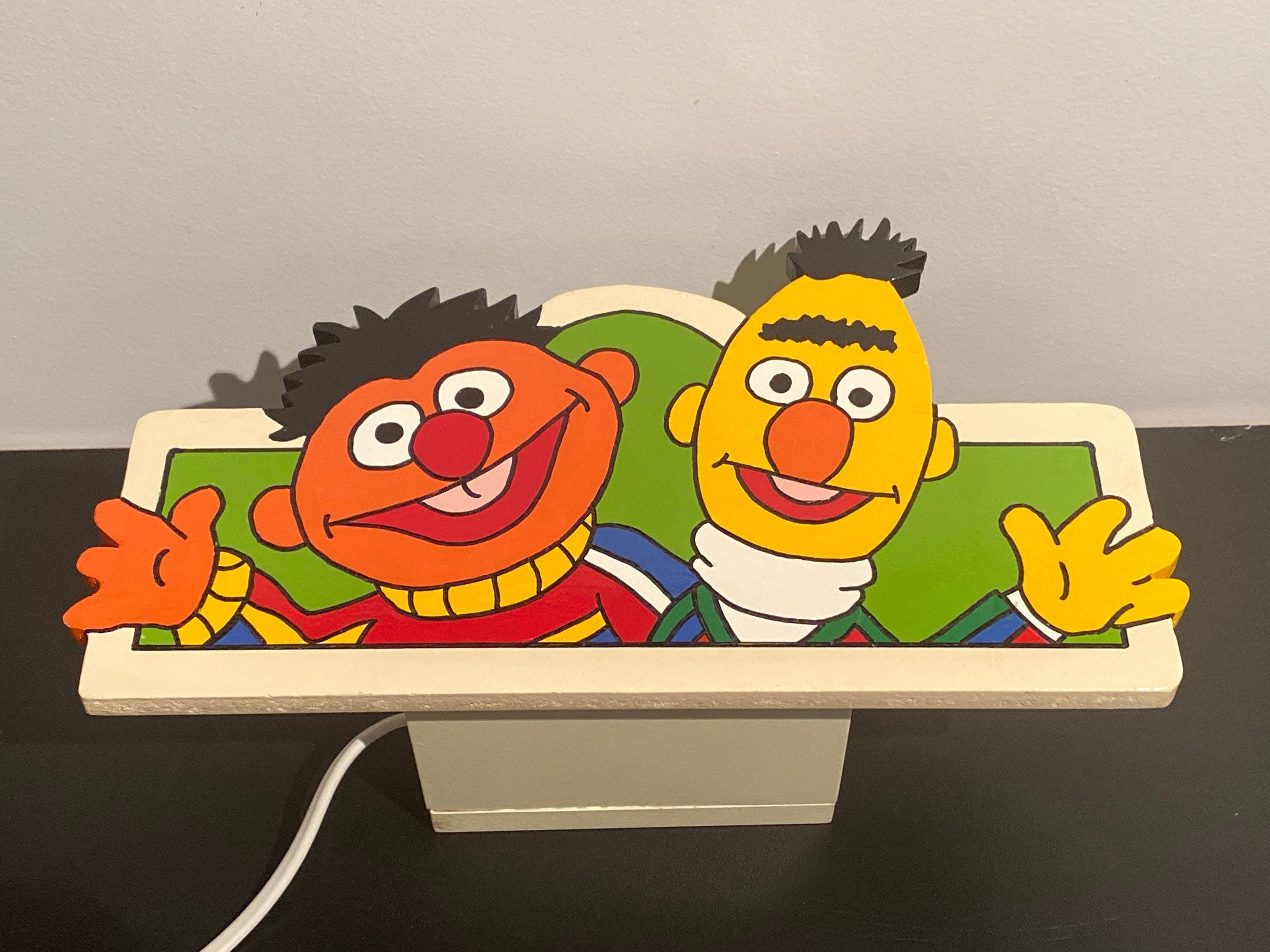 Lampe Applique Sesame Street Rue Vintage 1980 Bedside Lamp Child Enfant Bois 1 Barr Ernie Ernest Ber