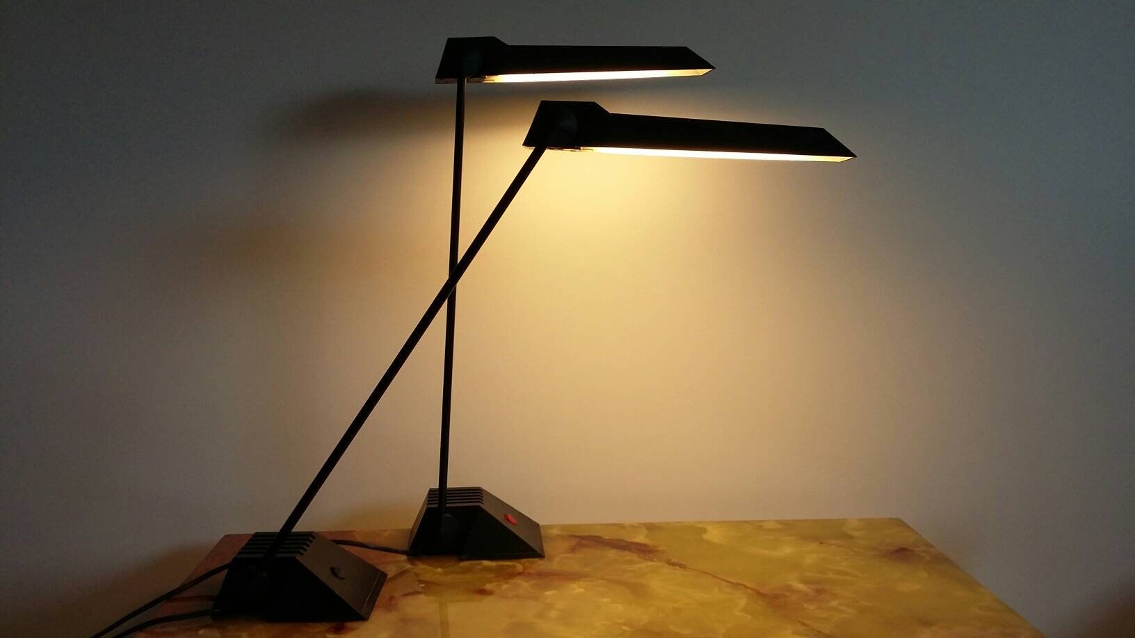 Lampe de Bureau Ferdinand Solere Rare Vintage 1980 France Noir Ofgice Lamp Bedside