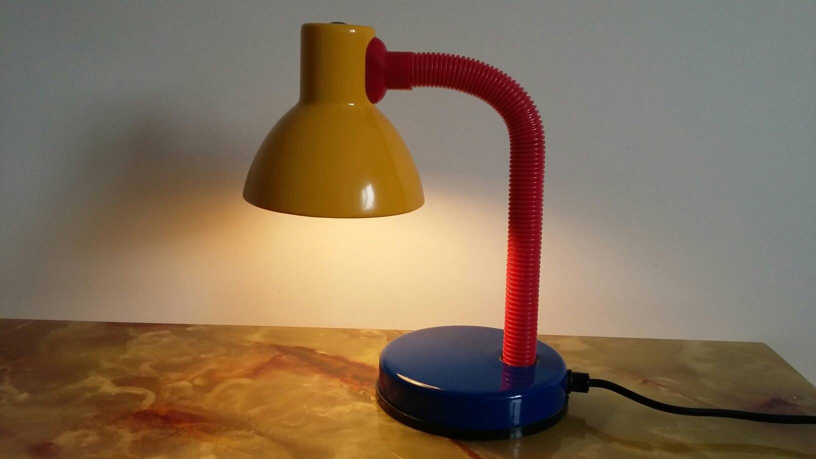 Memphis Style Lampe Bureau Vintage Années 1980 Enfants Milano Sottsas Primary Colors Lamp Bedside Ch