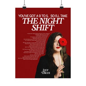 Lucy Dacus Night Shift Lyric Poster: Music Room Wall Art