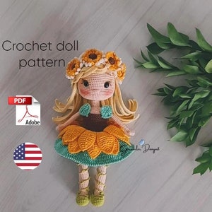 Crochet Flower Fairy Doll Pattern, Amigurumi Doll Pattern, AYCA doll pattern, Ayca doll clothes pattern, PDF English