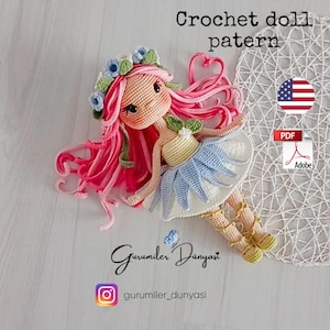 Häkelanleitung für eine Blumenfee: Amigurumi LALE Doll (PDF Englisch)
