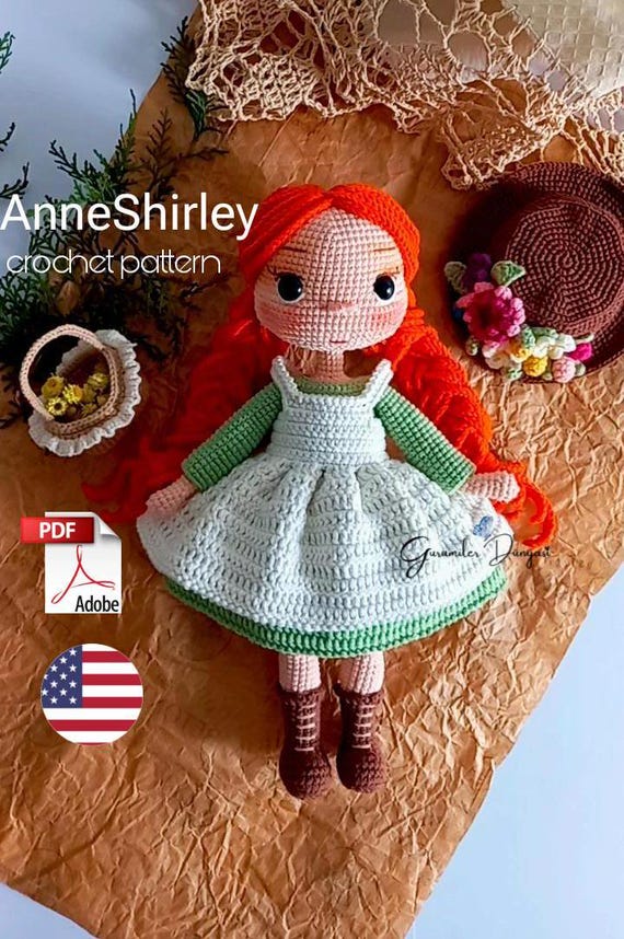 Anne Shirley Crochet Doll Pattern: Amigurumi Vintage Style (PDF
