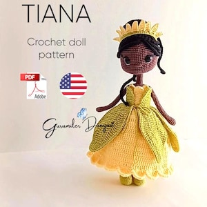 Häkelanleitung für Prinzessin Tiana,Amigurumi Prinzessin,handgemachte Puppe,das beste Geschenk