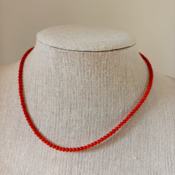 Collier en corail bambou rouge. Collier pour femme. Collier perles naturelles. Cadeau pour femme