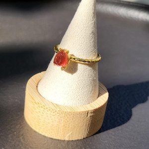 Adjustable gold ring with pink tourmaline stone. Women&#39;s ring. Gemstone ring. Stackable ring. Engagement ring.