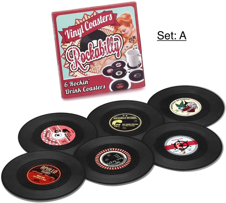 Mini Vinyl Record Coaster for Drinks Creative Cup Plastic Etsy