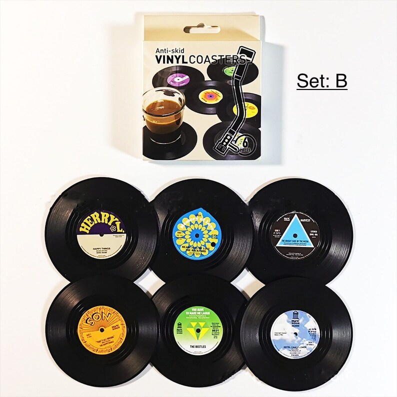 Mini Vinyl Record Coaster for Drinks Creative Cup Plastic Etsy