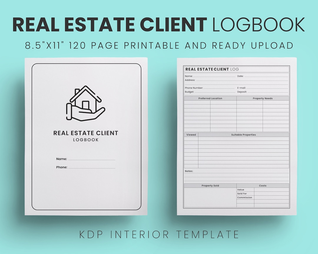 Real Estate Client Logbook,real Estate Clientmanagement Planner, Real