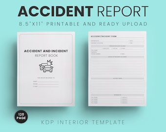 Accident and Incident Report Book | KDP Interior Template (PDF)