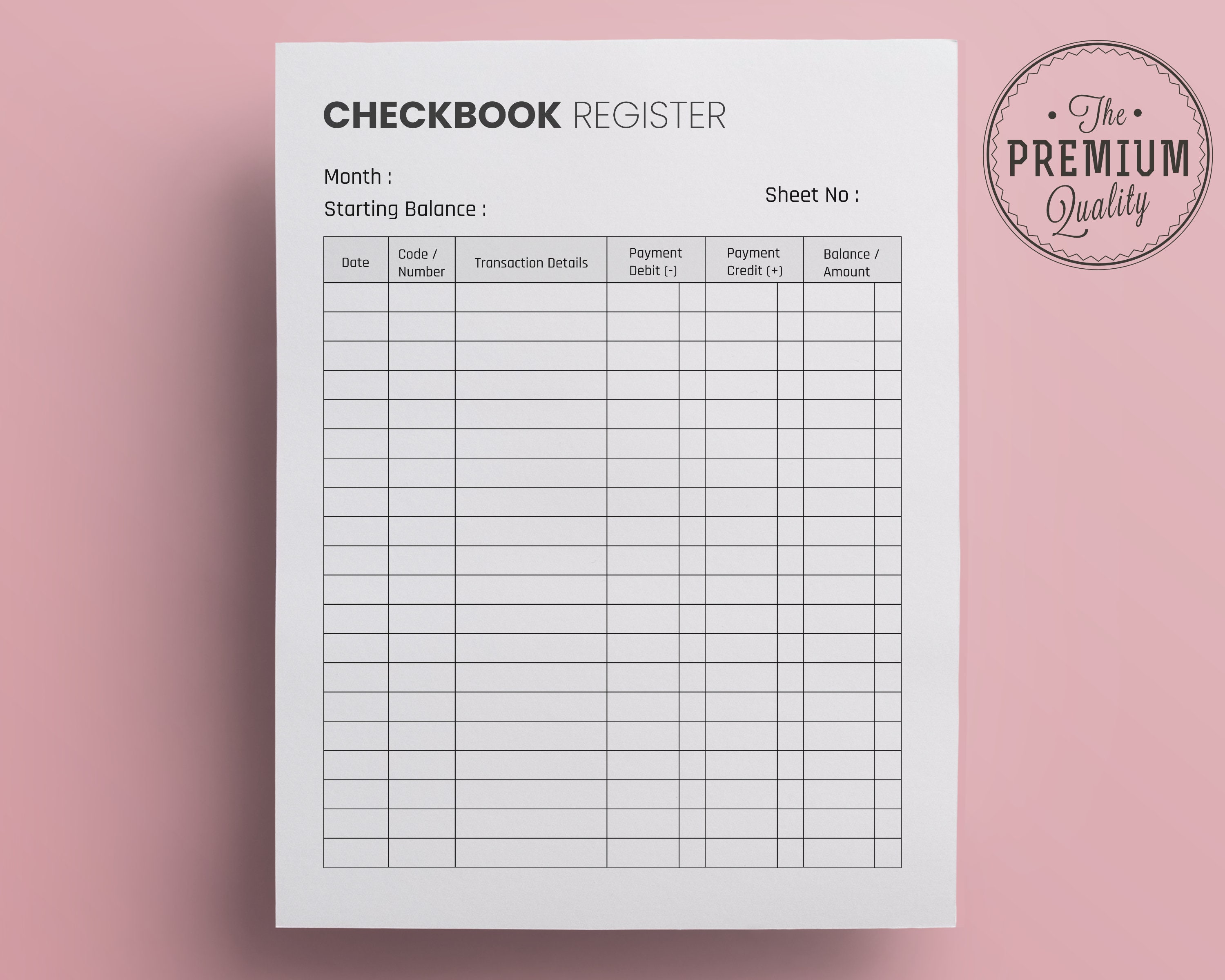 Checkbook Tracking Printable Checkbook Register, Finance Tracker Template (PDF) - Etsy