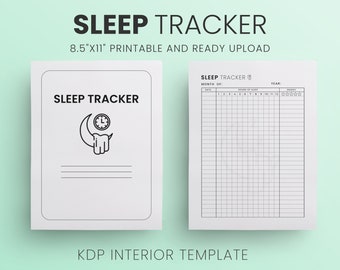 KDP Sleep Tracker, 120 Page Sleep Log Template (PDF)