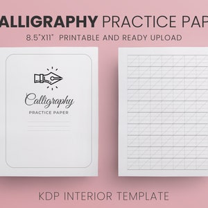 KDP Kalligraphie Übungspapier. Kalligraphie Übungsbögen 20 x 50 cm Bereit zum Hochladen PDF kommerzielle Nutzung KDP Vorlage