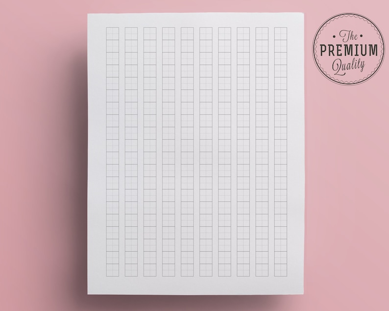 Puede incluir: Una hoja de papel blanca con un patr&oacute;n de cuadr&iacute;cula. La cuadr&iacute;cula est&aacute; formada por cuadrados peque&ntilde;os. El papel est&aacute; sobre un fondo rosa. El texto "The PREMIUM Quality" est&aacute; en un c&iacute;rculo en la esquina superior derecha de la imagen.
