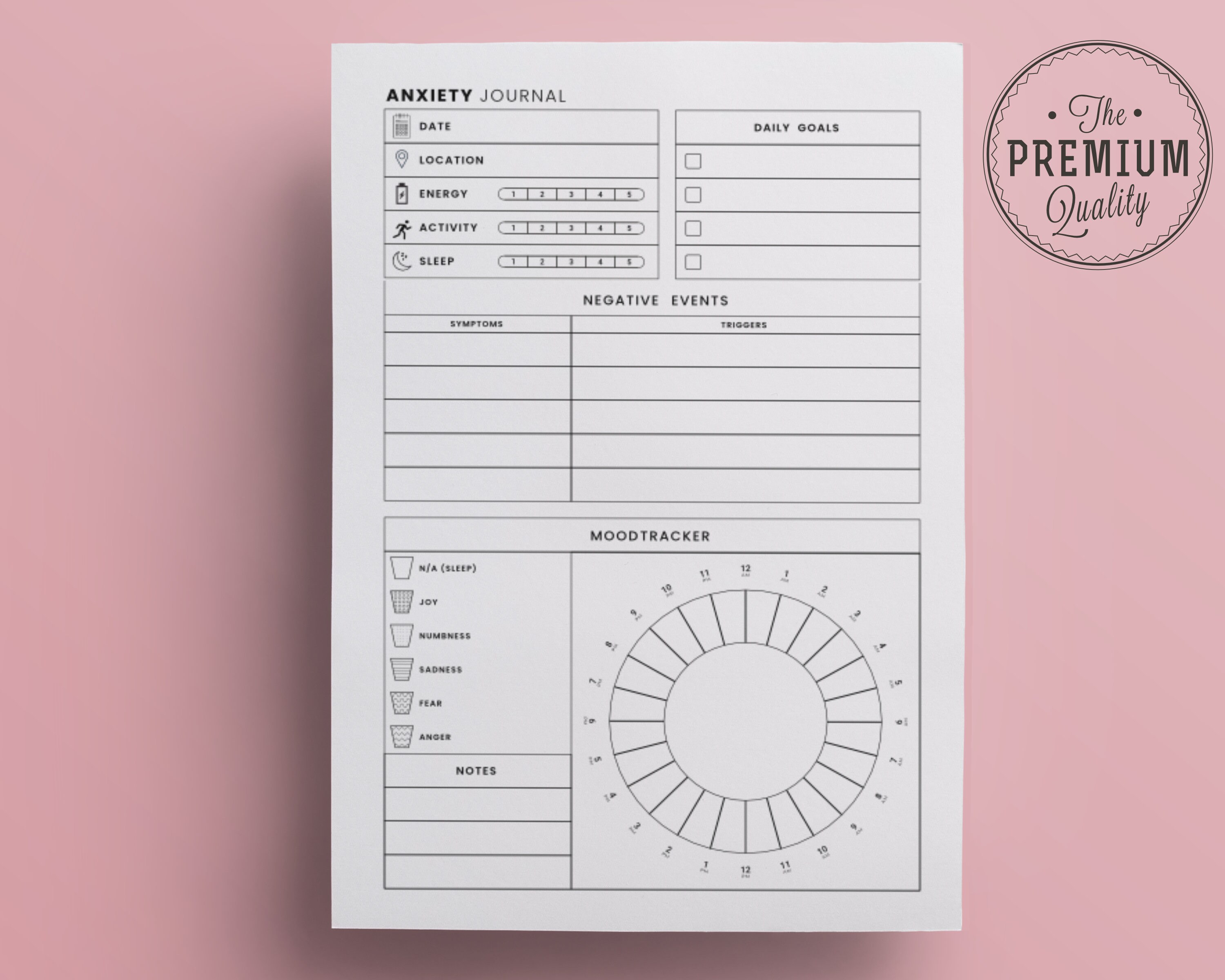 Anxiety Journal 6x9 inches with bleed Ready to Upload PDF Etsy