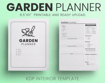 Garden Planner KDP Interior: 8.5"x11" Printable PDF Template